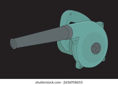 Vector illustration of Air Blower. Drawn Air Blower isolated. Design element for coloring book page.
