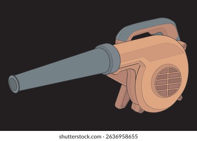 Vector illustration of Air Blower. Drawn Air Blower isolated. Design element for coloring book page.
