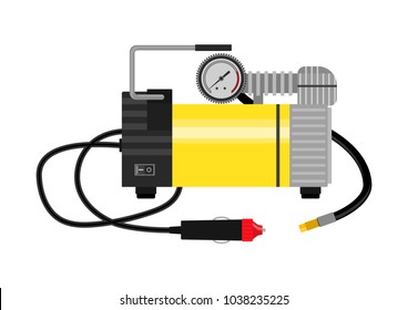 Vector illustration. Air compressor for car.