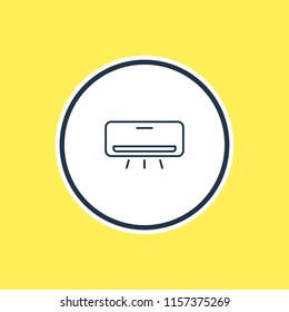 Vector illustration of air conditioner icon line. Beautiful travel element also can be used as cooler icon element.