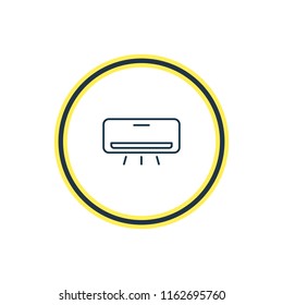 Vector illustration of air conditioner icon line. Beautiful vacation element also can be used as cooler icon element.