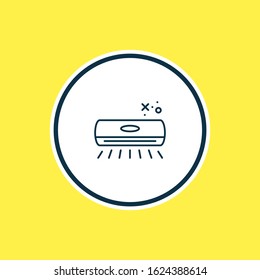 Vector illustration of air conditioner icon line. Beautiful electric utility element also can be used as cooler icon element.