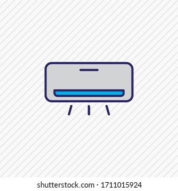 Vector illustration of air conditioner icon colored line. Beautiful tourism element also can be used as appliance icon element.