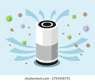 vector illustration of an air purifier
