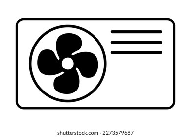 ilustración vectorial de la bomba de calor de fuente de aire en fondo blanco