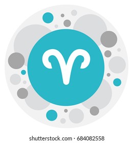 Vector Illustration Of Air Symbol On Aries Icon. Premium Quality Isolated Ram Element In Trendy Flat Style.