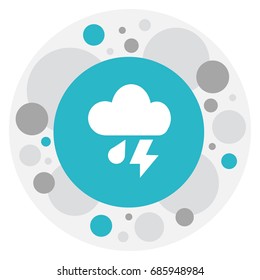 Vector Illustration Of Air Symbol On Cloudburst Icon. Premium Quality Isolated Thunderstorm Element In Trendy Flat Style.