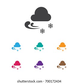 Vector Illustration Of Air Symbol On Chill  Icon. Premium Quality Isolated Frigid Element In Trendy Flat Style.