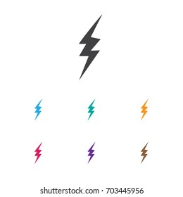 Vector Illustration Of Air Symbol On Current Shock Icon. Premium Quality Isolated High Voltage Element In Trendy Flat Style.