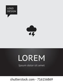 Vector Illustration Of Air Symbol On Cloudburst Icon. Premium Quality Isolated Thunderstorm Element In Trendy Flat Style.