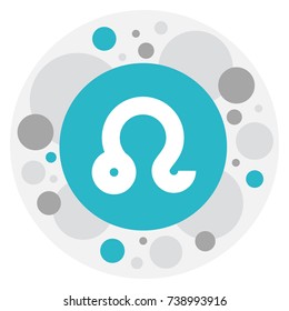 Vector Illustration Of Air Symbol On Leo Icon. Premium Quality Isolated Lion Element In Trendy Flat Style.