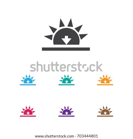 Vector Illustration Of Air Symbol On Sundown Icon. Premium Quality Isolated Sunset Element In Trendy Flat Style.