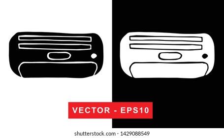 Vector Illustration of Aircon. Isolated flat line and silhouette of sign, symbol, or objects for graphic design.