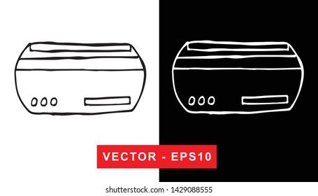 Vector Illustration of Aircon. Isolated flat line and silhouette of sign, symbol, or objects for graphic design.