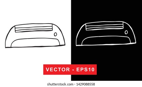 Vector Illustration of Aircon. Isolated flat line and silhouette of sign, symbol, or objects for graphic design.