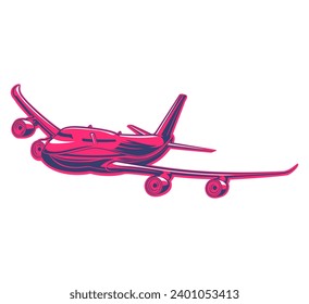 Vector illustration of aircraft, aeroplane fully editable 