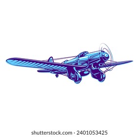 Vector illustration of aircraft, aeroplane fully editable 