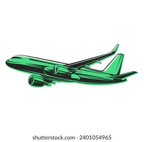 Vector illustration of aircraft, aeroplane fully editable 