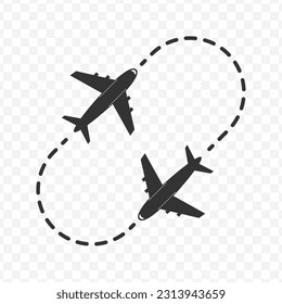 Vector illustration of aircraft rotation icon in dark color and transparent background(png).