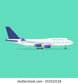 Vector illustration of the aircraft. Side view.