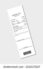 vector illustration of airline boarding pass ticket on gray background