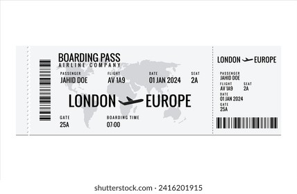 Vector illustration of airline boarding pass