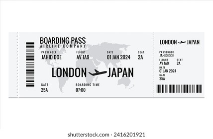 Vector illustration of airline boarding pass