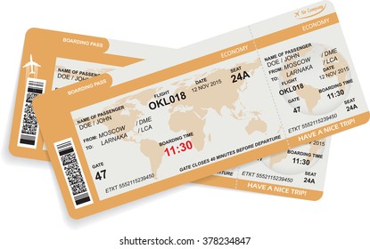 Vector illustration of airline boarding pass