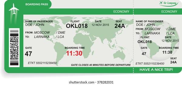 Vector illustration of airline boarding pass