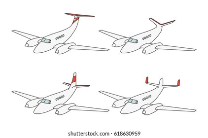 Vector illustration of an airliner model on white background. Aircraft topic.