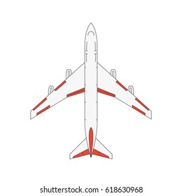 Vector illustration of an airliner model on white background. Aircraft topic.