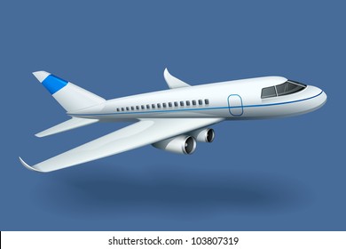vector illustration of airplane against plain background