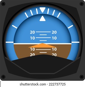 vector illustration of airplane attitude indicator