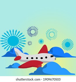 Vector illustration of airplane and aviation business is in crisis. Pandemic effect of covid-19 covid19  to airlines business. effect of covid-19 covid19 coronavirus to airlines industry.flat cartoon 
