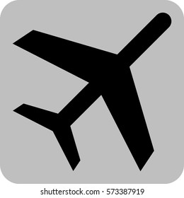 Vector Illustration of Airplane Black Isolated Icon
