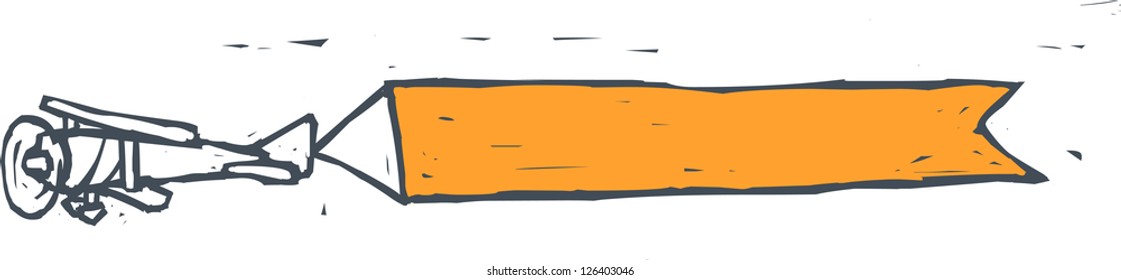 Vektorgrafik eines Flugzeugs mit weißem Banner