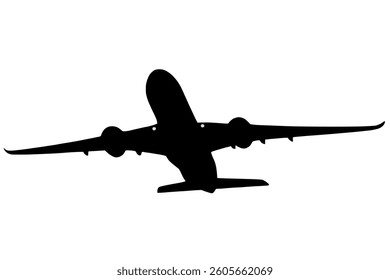 A vector illustration of an airplane climbing.