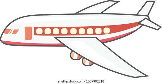 Vector illustration of an airplane flying in the sky