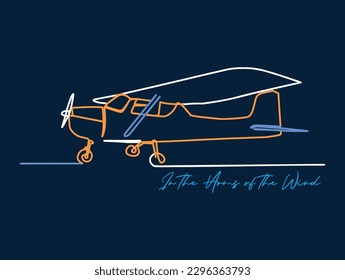 Ilustración vectorial de un avión, formado por trazos simples, minimalistas y coloridos. Arte para imprimir en camisetas, etc...