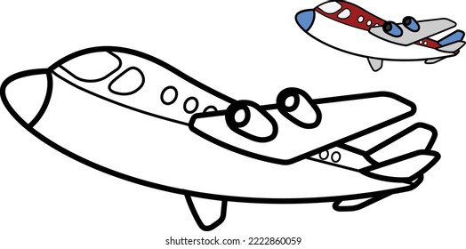 Ilustración vectorial del avión, bueno para el libro de colorear para niños