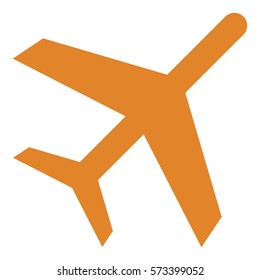 Vector Illustration of Airplane Icon in Orange
