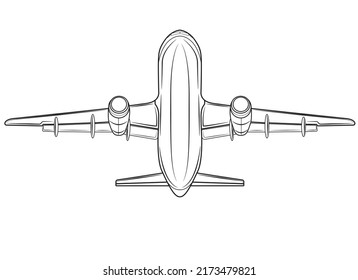Vector illustration of an airplane  in isolate on a white background. Passenger plane. Traveling.