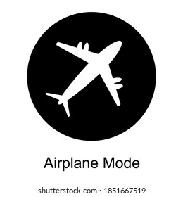Vector illustration of an airplane mode icon. For the notification bar.