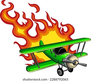 vector illustration of airplane on white background. digital hand draw