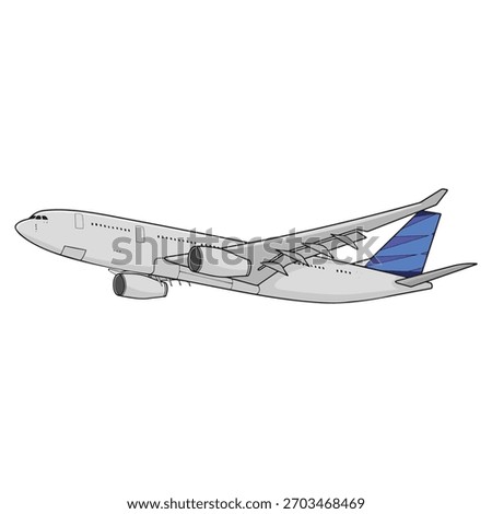 vector illustration of an airplane, original style.