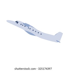 Vector illustration of airplane. Plane flying - isolated on transparent background.