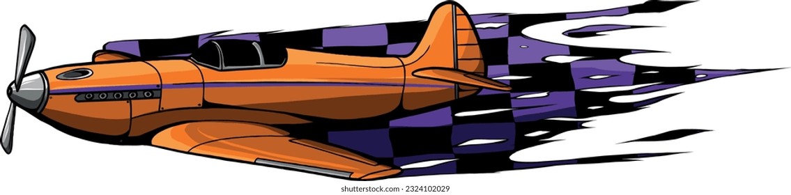 ilustración vectorial del avión con bandera de raza