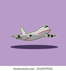 Ilustração vetorial de um avião, mostrando linhas elegantes e design moderno. Este gráfico de alta qualidade é perfeito para microstock, ideal para uso em projetos de aviação, viagens ou transporte.