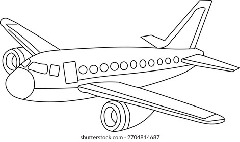vector illustration of airplane in the sky