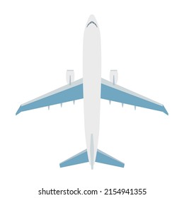 Vector Illustration, Airplane top view Image